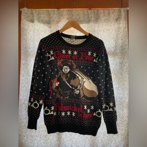 THE OFFICE Dwight Christmas Sweater Black Shirt Belsnickel HOT TOPIC X SMALL